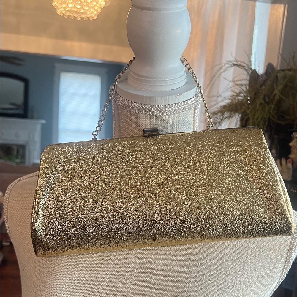 Chic Gold Chain Clutch